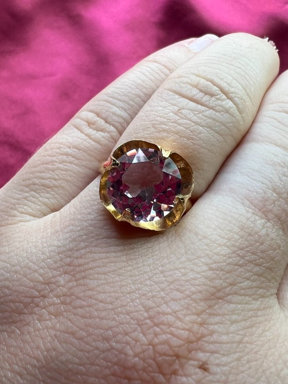 10KT GF Ring with Lilac Colored Stone